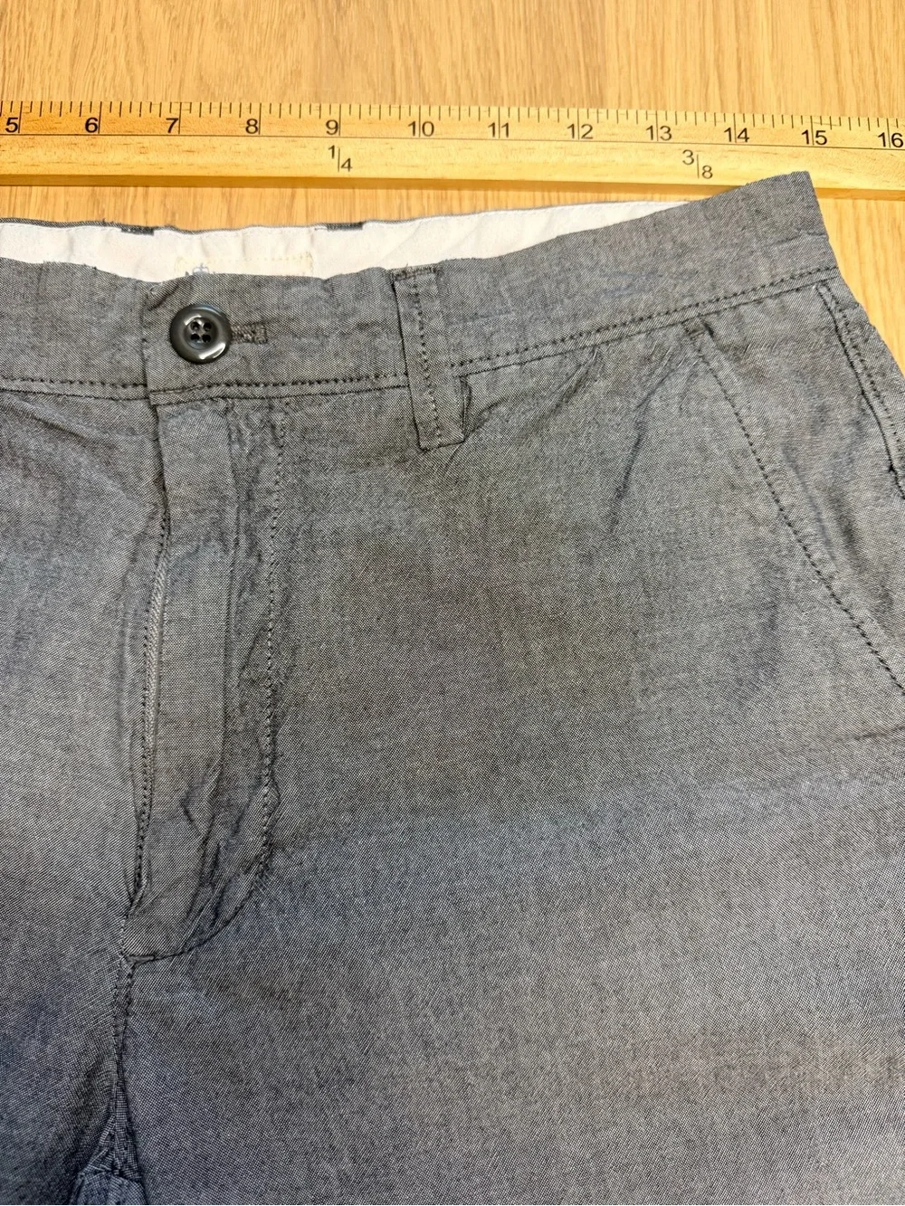 J.CREW Grey Flat Front 100% Cotton Pockets Chino Preppy Casual Shorts Mens Sz 30